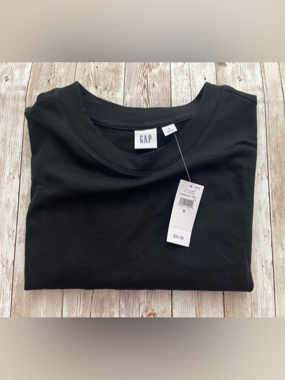 🆕 GAP Women's Relaced T-Shirt Dress Short Sleeve Black Small 4-6 S - Picture 7 of 14